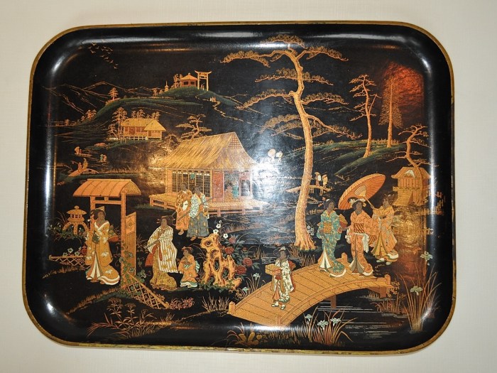 Japanese Rattan Decorative Tray - Black Rectangle Small - Creative Femininity Japanese Rattan Decorative Tray - Black Rectangle Small - Creative Femininity